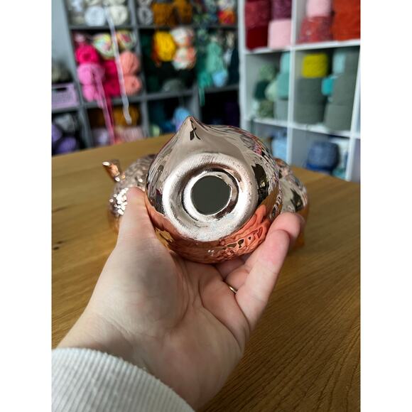 Rose Gold Ceramic Acorn Fall Decor Set of 3 - Picture 4 of 5